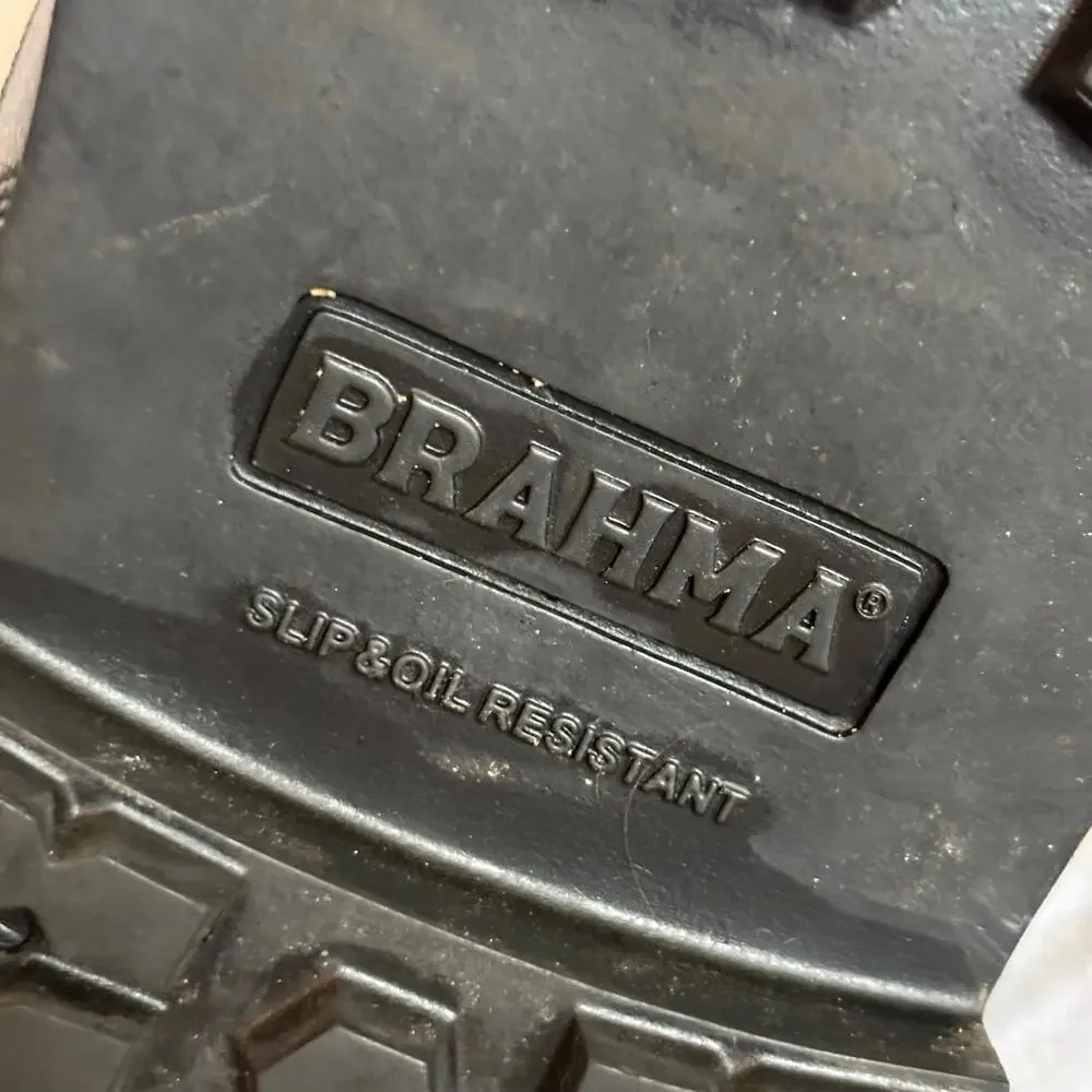 Brahma Men’s Size 10 Black Work Boots Slip Oil Resistant Lace Up Lightweight